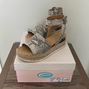 Soda Snakeskin Platform Sandals